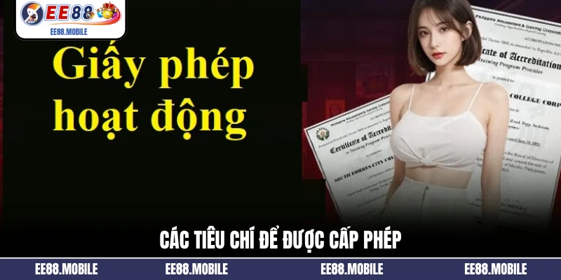 Các tiêu chí để được cấp phép